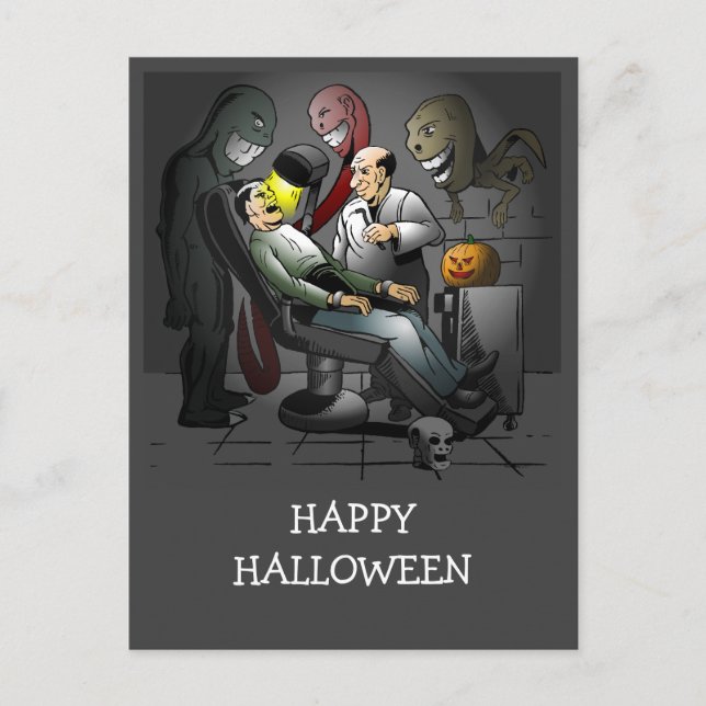 En Halloween-natt på tandläkaren Vykort (Framsida)