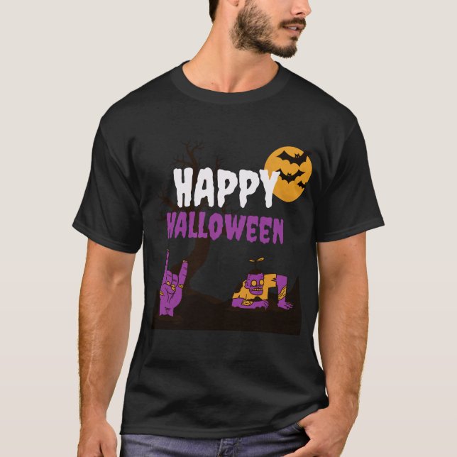 En Halloween nattlig fullt av terror. T Shirt (Framsida)