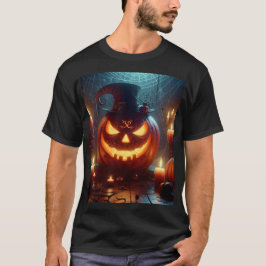 en halloween-pumpad använda med ljus t shirt