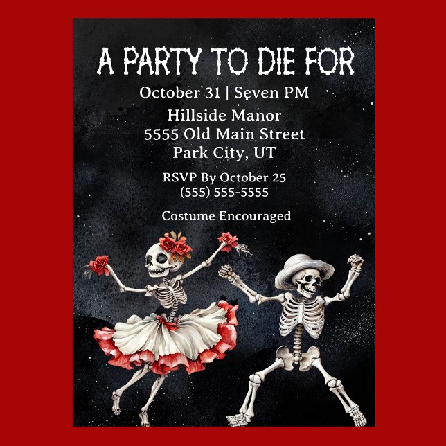 En Halloweenfest att Dö För Inbjudningar (A Party To Die For Halloween Party Invitation For Adults.  )
