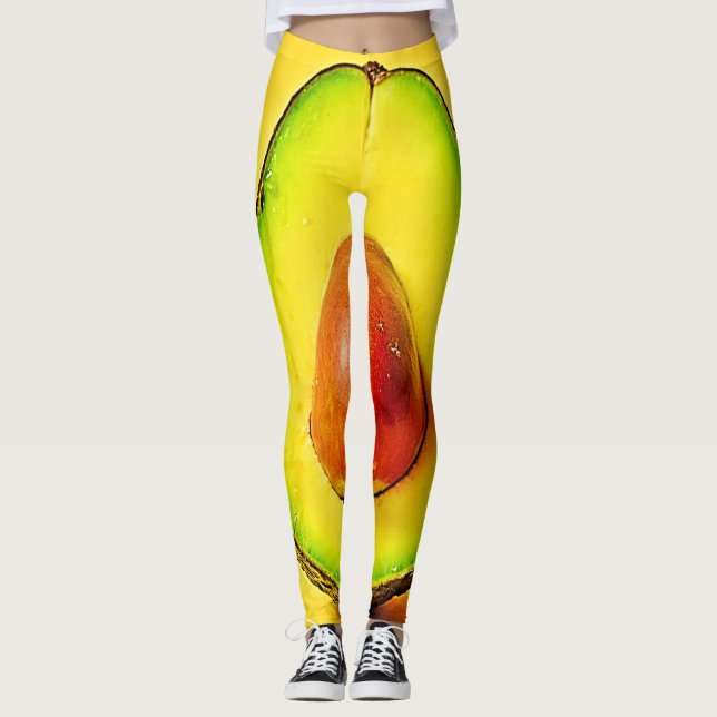En hälsosam avocado-design leggings (Framsida)
