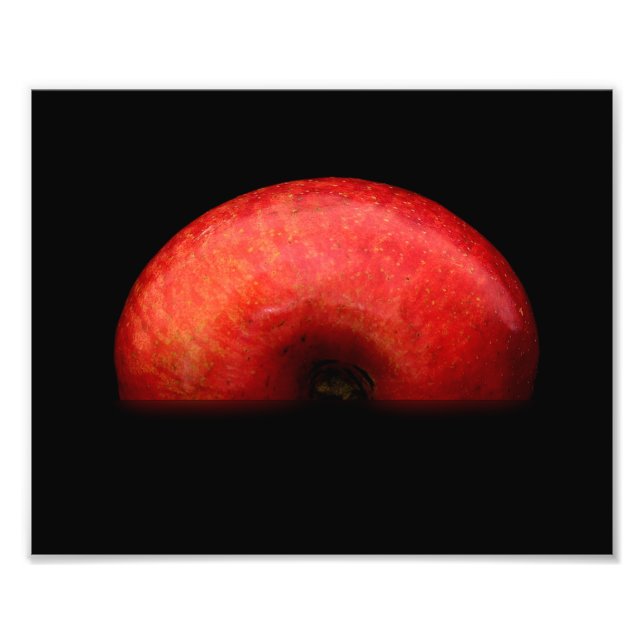 En halv röd apple Fine Art Photograph Fototryck (Framsidan)