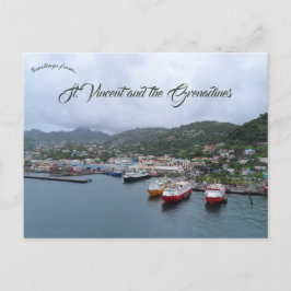En hamn i St Vincent Vykort
