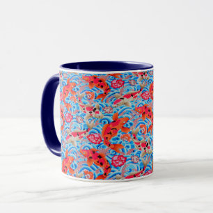 En hängiven Philip Jacobs Fabric Leaping Carp Mug Mugg