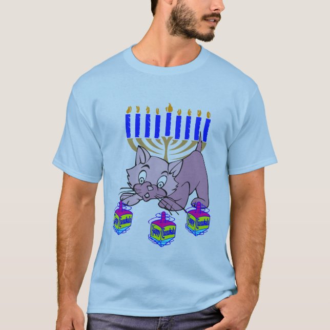 En Hanukkah kattunge Tee Shirt (Framsida)