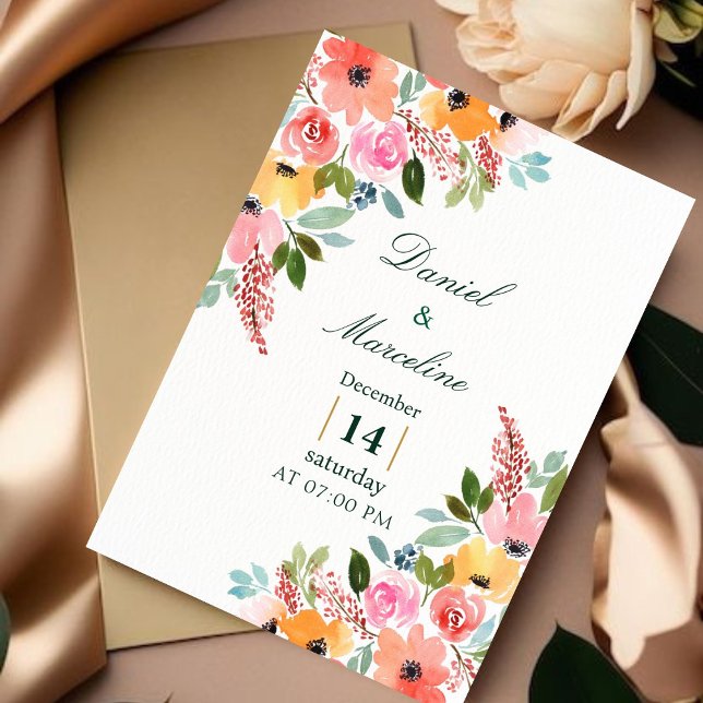 En häpnadsväckande inbjudan till Blommigt bröllop (A Stunning Floral Wedding Invitation)