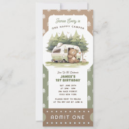 En Happy Camper Biljett Medlem En Inbjudningar