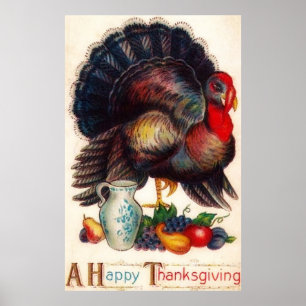 En happy thanksgivingaffisch poster