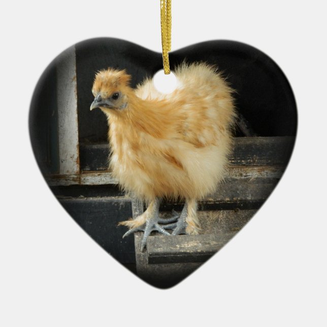 en härlig bild för Silkie Bantamhöna Julgransprydnad Keramik (Framsidan)