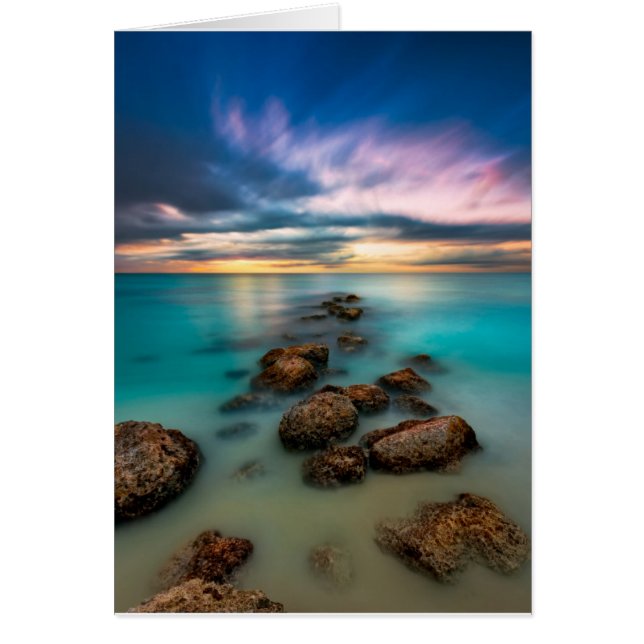 En härlig solnedgång över Turks & Caicos för Hälsningskort (Framsidan)