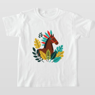 En häst i grafisk stil t shirt