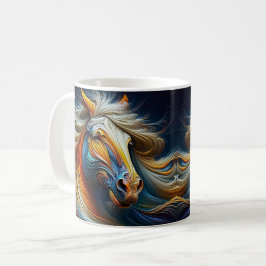 En häst med en häst. kaffemugg