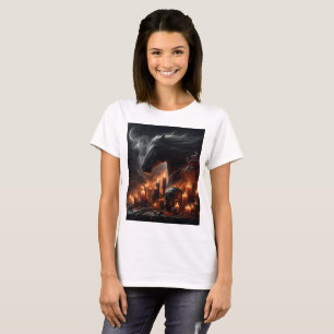 en häst med ett svart huvud och en svart häst t shirt