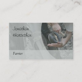 En häst som skos, grå färgversion visitkort