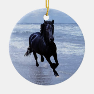 En hästvild och en fri julgran julgransprydnad keramik