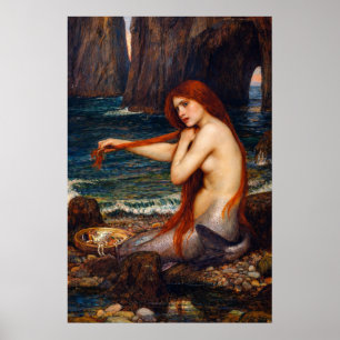 En havfrue av John William Waterhouse Poster