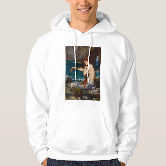 En havfrue, ca 1900 av John Waterhouse Hoodie (Framsida)