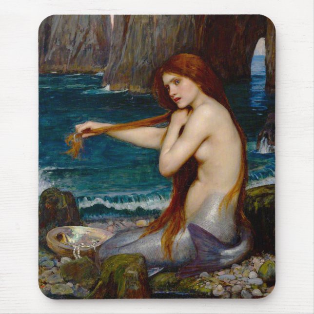 En havfrue, ca 1900 av John Waterhouse Musmatta (Framsidan)