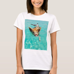 En havsfiskmås och en gris t shirt