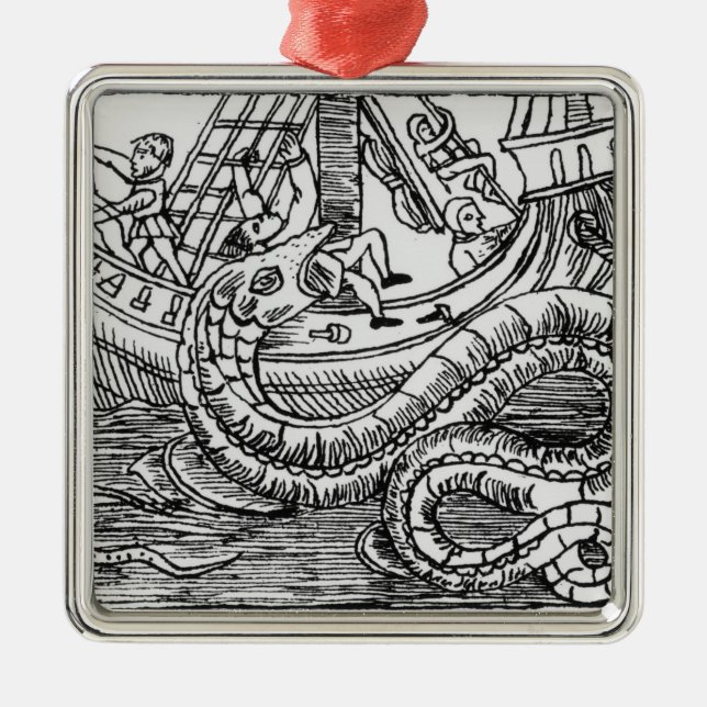 En havsorm julgransprydnad metall (Framsidan)