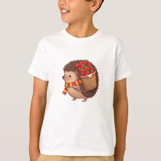 En hedgehog som bär jordgubbar på ryggen. t shirt