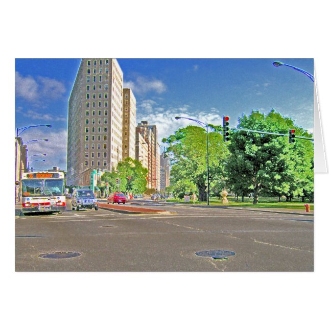 En hektisk eftermiddag i Chicago Hälsningskort (Framsidan Horizontal)