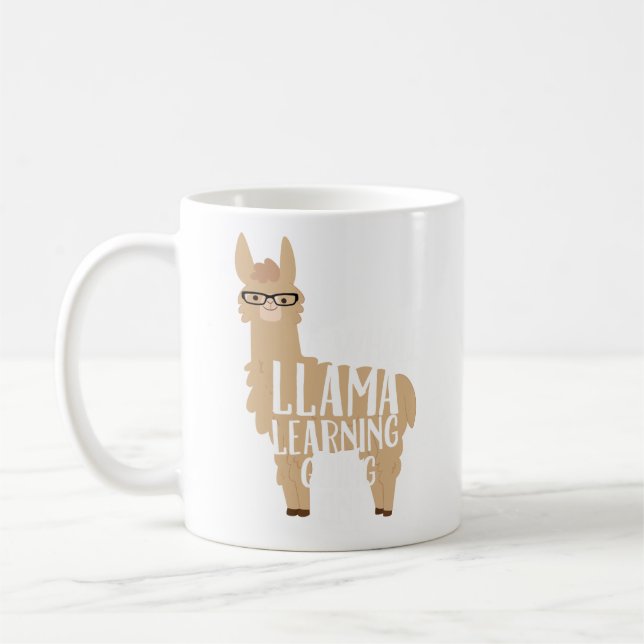 En hel Llama som lärer att gå på lärarkandidater Kaffemugg (Vänster)