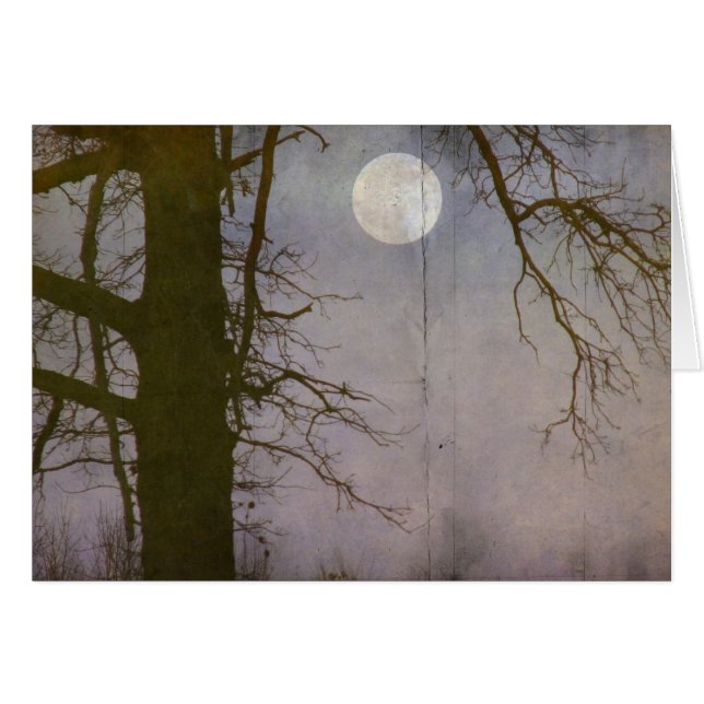 En hel måne hälsningskort (Framsidan Horizontal)