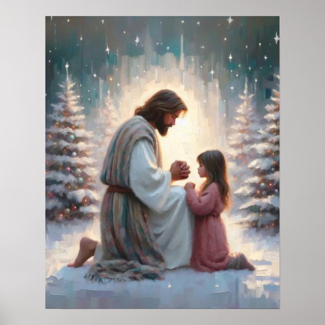 En Helgdag Prayer, Christian Art, Jesus Praying Poster (Framsidan)