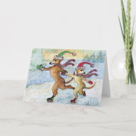 En Helgdag-tradition - skridskor Helgkort