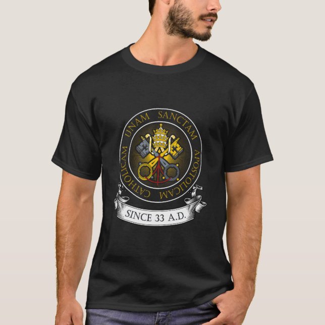 En Heliga katolsk postolisk katolsk-latin T Shirt (Framsida)