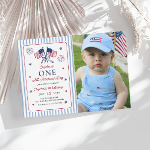 En helt vanlig amerikansk pojke 4 juli födelsedags inbjudningar