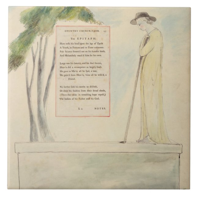 En herdeläsning epitaphen, från den skriftliga kakelplatta (Framsidan)