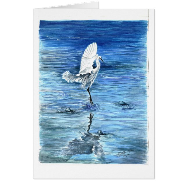 En heronlandning hälsningskort (Framsidan)