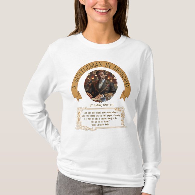 En herrgentleman i Moskva Citat Bokälskare T Shirt (Framsida)