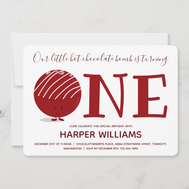 En Hett Chocolate Bomb första födelsedag Inbjudningar (Framsida)