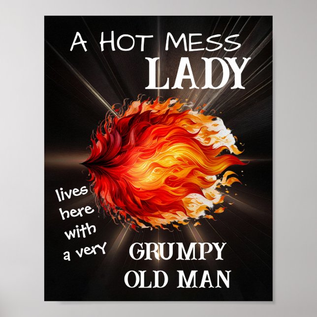 En HETT  DAM bor här med en grumpig gammal man Poster (Framsidan)