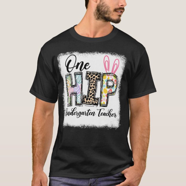 En Hip Kindergarten Lacher Leopard Teacher Easte T Shirt (Framsida)