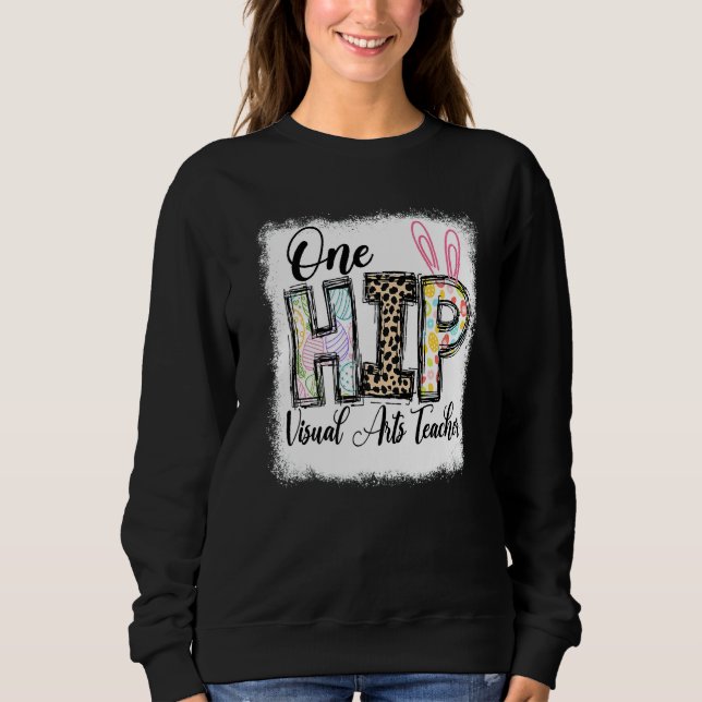 En Hip Visual Arts Teacher Leopard Teacher Påsk T Shirt (Framsida)
