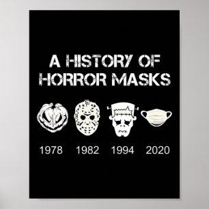 En historia av skräckmasker Halloween och filmgåvo Poster