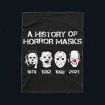 En historia av skräckmasker Halloween-Roligt kosta Fleecefilt<br><div class="desc">En historia av skräckmasker Halloween Roligt Costume Anti-biden</div>