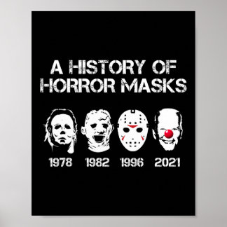 En historia av skräckmasker Halloween-Roligt kosta Poster