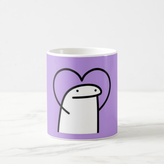 En hjärtformade tecknad kaffemugg (Center)