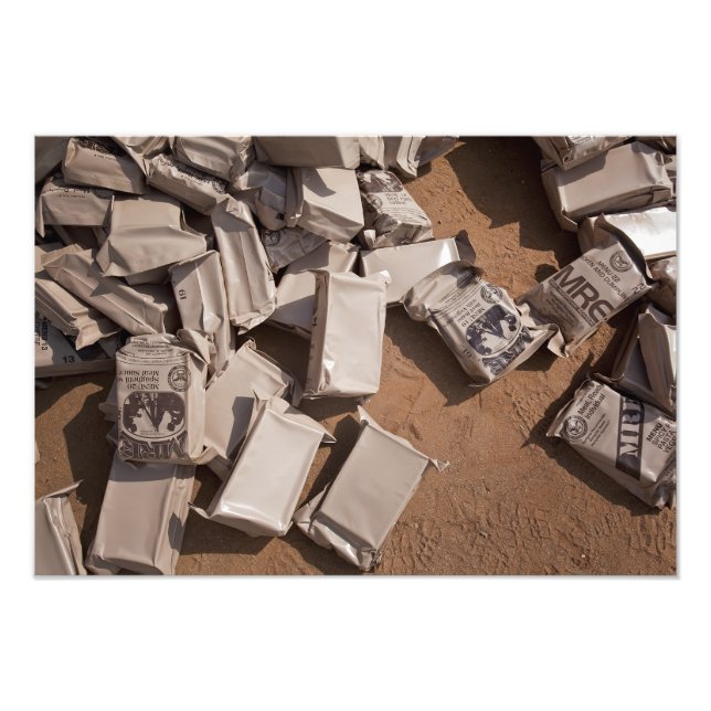 En hög av Måltider Redo till mat Fototryck (Framsidan)