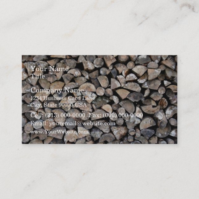 En hög av vedträt visitkort (Framsida)