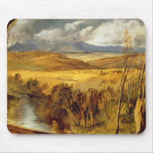 En högland landskap, c.1825-35 (olja ombord) musmatta