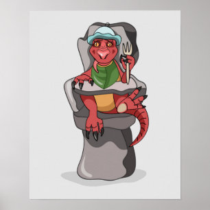 En högste ordförande i Baby Tyrannosaurus Rex Sitt Poster