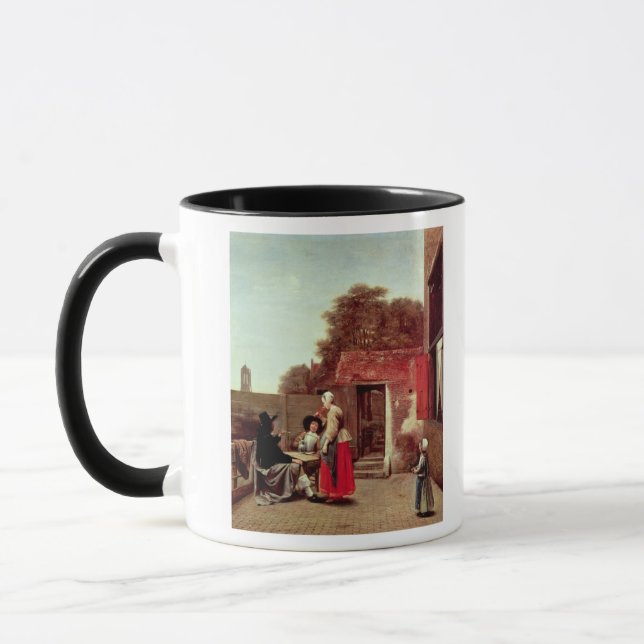 En holländsk borggård, c.1658-60 mugg (Vänster)
