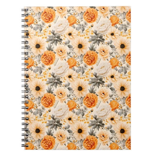 En höstblommig serie design 1 anteckningsbok (Framsidan)