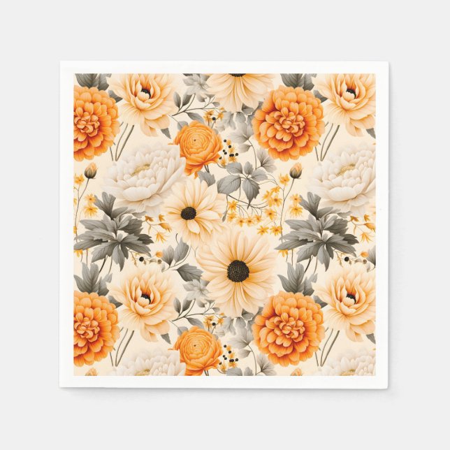 En höstblommig serie design 1 pappersservett (Framsidan)